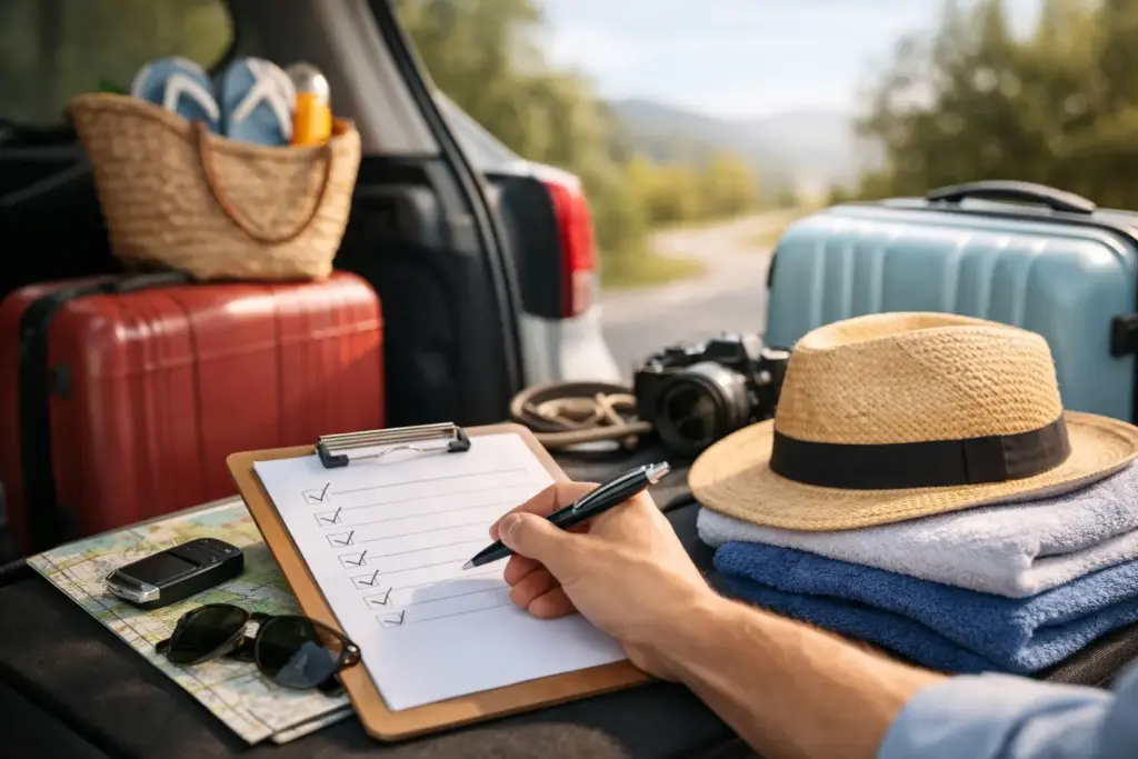 Checkliste für Urlaubsfahrt mit dem Auto